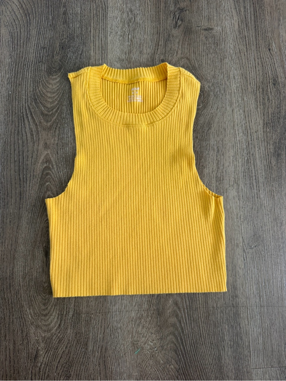 Aerie Ribbed Sleeveless Crop Top - Yellow